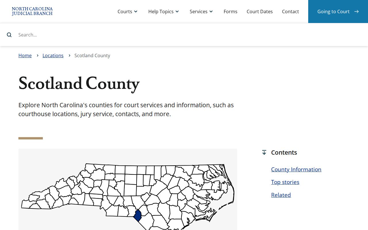 Scotland County court case page for criminal court records