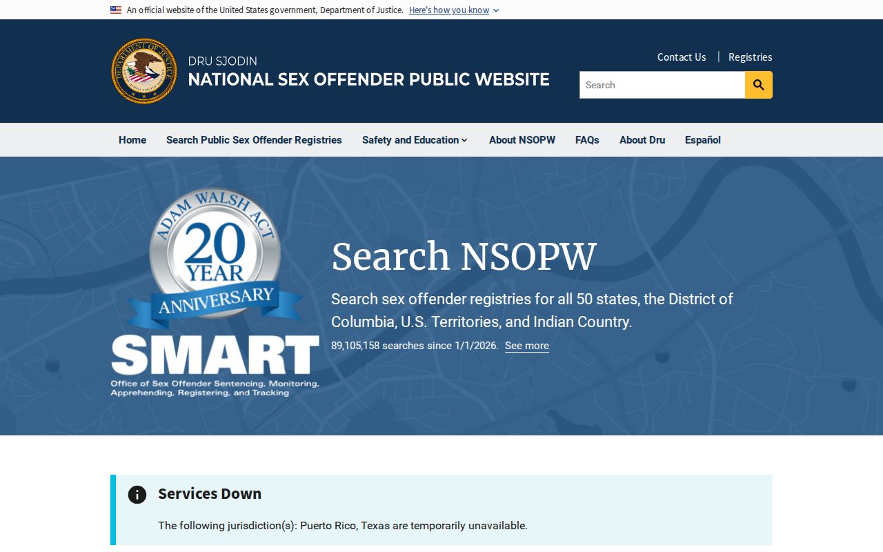 National search layer for Scotland County sex offender checks